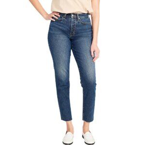 Old Navy Womens 10 High-Waisted Button-Fly OG Straight Ankle Jeans Raw Hem